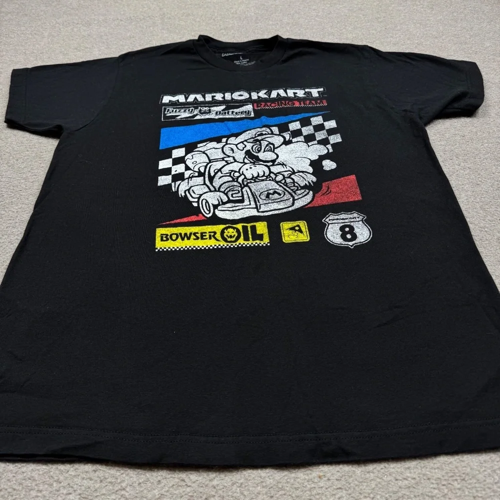Mario Kart Graphic T Shirt Men's Size L Black Short Sleeve Crew Neck Nintendo - Picture 3 of 7